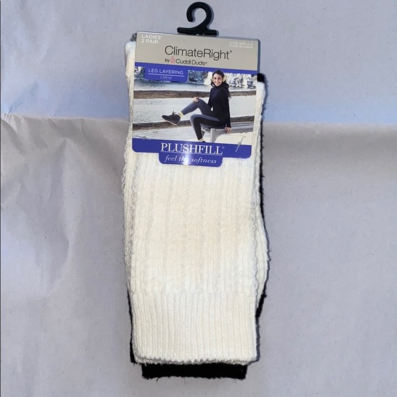 climate right Accessories - 3 for $10 Two pair plushie leg layering socks